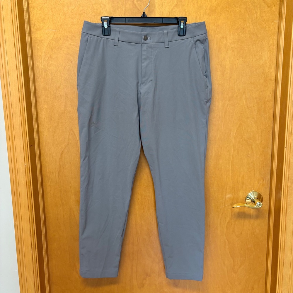 Lululemon Commission Pant Slim Mens 33 Grey Tapered Golf Chino LM5AQYS.0